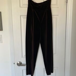 Rochas Women’s XS chocolate brown velvet wide leg, super high waisted pants.